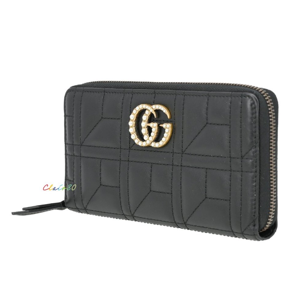 Gucci GG Marmont Pearl Apollo Zip Around Wallet - Picture 2 of 7